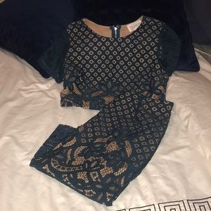 Two piece crop top with skirt
